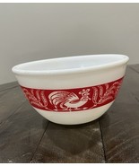 Vintage Hazel Atlas Red Rooster Band 7&quot; Mixing Bowl - Farmhouse Kitchen ... - $161.35 CAD