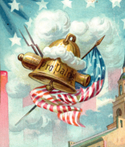 Raphael Tuck Liberty Bell Independence Hall Patriotic Postcard Rifles 1909 - £8.35 GBP