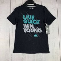 Live Quick Win Young Adidas Medium Casual T-Shirt Black New Youth - $219.15 MXN