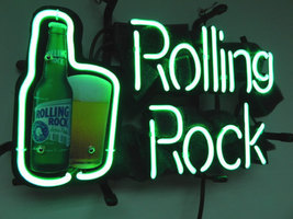 Rolling Rock Bottle Can Neon Sign 14&quot;x8&quot; - £58.28 GBP