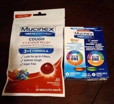 2 Pc Mucinex All in One Fast Max Cold Flu 10 Ct &amp; Cough Drops 20 Ct(ZZ99) - $14.89