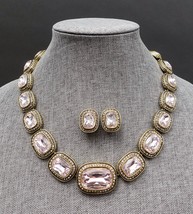 Heidi Daus Signed Exquisite Elegance Pale Pink Crystal Necklace & Earrings Set - $299.99