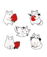 Jewelry Clothes Bag Accessory Cute Animal Enamel Pins White Cat Cartoon ... - £9.64 GBP