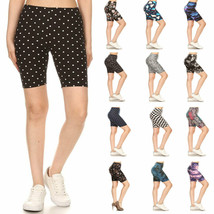 Womens Soft High Waist Printed Fashion Biker Shorts - $14.95