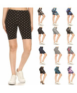 Womens Soft High Waist Printed Fashion Biker Shorts - $20.51 CAD