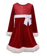 Girls Dress Santa Christmas Bonnie Jean Glitter Sequined Holiday Party $... - £31.19 GBP