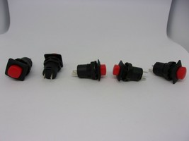 5x Pack Lot 3A 125V 1.5A 250V AC 12mm 2 Pins Red Push Power Switch Button On Off - £9.87 GBP