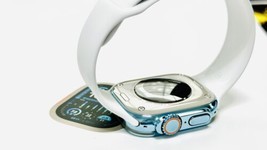 Sky Blue Apple Watch ULTRA 1 49mm Titanium Custom Polished and Anodized Blue - £1,111.32 GBP