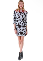 $345 6 DVF Diane Von Furstenberg Ruri Dress Chain Print Silk Jersey HOLO... - £153.33 GBP