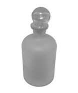 Frosted Glass Apothecary Decanter Jar Clear Stopper Never Opened Herbs P... - £16.39 GBP