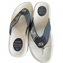 Skechers Tone Ups Navy Blue White Flip Flop Thong Sandals Shoes Womens s... - $28.71