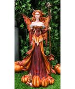 Ebros Amy Brown Pumpkin Queen Autumn Fairy Statue 17.5&quot; Tall Fantasy Faery - €111,70 EUR