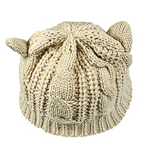 Hand Made 3D Cute Knitted Cat Ear Beanie For Winter - £11.07 GBP+