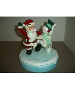 Gemmy Santa And Snowman Musical Figure Display - £13.37 GBP