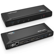 WAVLINK USB C Docking Station Dual 4K Display with 60W Charging/PD for Windows M - £209.31 GBP
