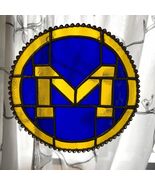 U of M Leaded Stained Glass Sun Catcher 6.75” Maize Blue University Mich... - $724.59 MXN