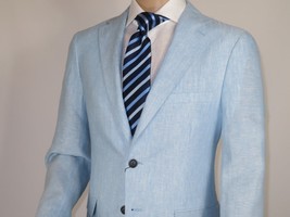 Men's ENZO Linen Spring Summer Suit Light Weight Breathable E58302-9 Light Blue image 7