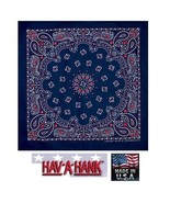 USA MADE RED,WHITE&amp;BLUE PAISLEY Cotton BANDANA Face Mask Neck SCARF Head... - $9.49