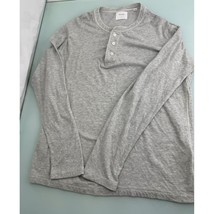 Billy Reid Men Henley Shirt Lightweight Long Sleeve Gray Pullover Large L - $24.72