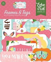 Echo Park Paper Company I Love Spring Frames &amp; Tags ephemera, pink, teal... - £5.48 GBP