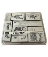 Stampin Up Rubber Stamp Foam Set Fishing Rod Fish 1996 Fathers Day Card ... - £15.73 GBP