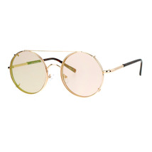 Sunglasses &amp; Clear Glasses Clip On Flat Lens Round Circle Designer Frame - £10.40 GBP