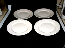 White Milk Porcelain Plates 10.5 Beaded Edge for 4 - $24.75