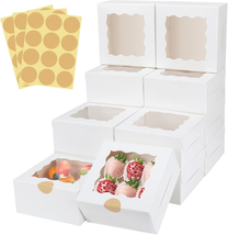 60Pcs Bakery Boxes with Window, 6 X 6 X 3 Inches, White Cookie Boxes - $76.00 CAD