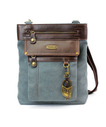 Gemini Chala XBody New Purse, Lt Blue &amp; Brown w Dragon Fly Metal Pull, X... - $932.97 MXN