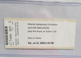 JETHRO TULL  ATLANTA SYMPHONY ORCHESTRA - ORIGINAL 2006 CONCERT TOUR TIC... - €8,54 EUR