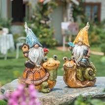 2Uds Estatuas Resina Tortuga Figurita Ornamento Gnomos Jardín Al Aire Libre - £36.68 GBP+