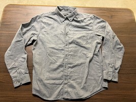 Eddie Bauer Men’s Gray Soft Long-Sleeve Classic Fit Cotton Button-Down S... - $10.99