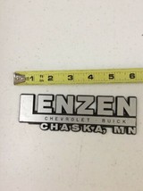 LENZEN CHEVROLET BUICK CHASKA MN Vintage Car Dealer Plastic Emblem Badge... - £23.59 GBP