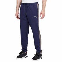 PUMA Mens Training Pants XXL Navy Gray Side Stripe Adjustable Waist Cotton Blend - $27.43