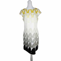 The Limited Womens Ombré Shift Dress White Yellow Black Gray Size 4 Pockets - $24.03