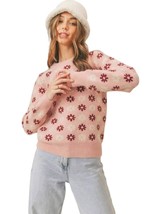 &amp;merci Snowflake Print Crew Neck Sweater Size L - $463.32 MXN