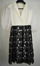 Joan Raines Dress Black White Floral Laced Layered 6 USA - £54.94 GBP
