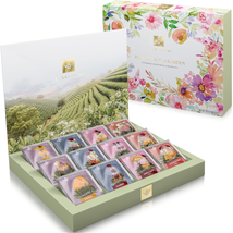 Teabloom Flowering Tea Chest - Curated Collection of 12 Gourmet Flowering Teas - - £37.95 GBP