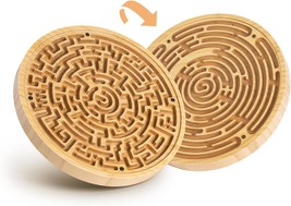 Wooden Labyrinth Board Game with Two Versions of Upgraded Circular Marble Maze w - £55.79 GBP