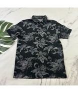 Travis Mathew Mens Polo Shirt Size S Gray Black Hawaiian Floral Tropical - $500.24 MXN