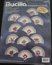 Bucilla Cross Stitch Kit - Festive Fans makes 12 Christmas Ornaments - $12.99