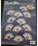 Bucilla Cross Stitch Kit - Festive Fans makes 12 Christmas Ornaments - £9.71 GBP