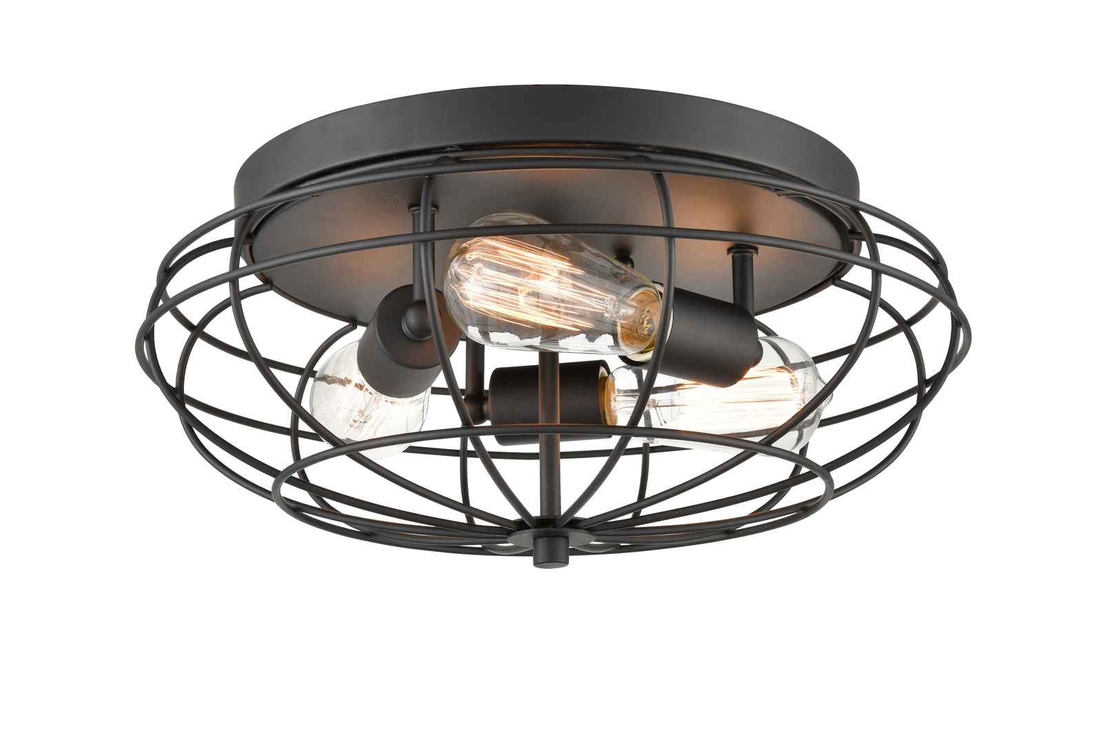 Flush Mount Providence Matte Black Austere 3 Lt. 15&quot; shown in the 510-3C-BK - $71.15