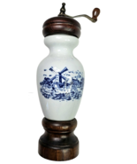 Vintage ceramic pepper mill grinder Wind Mill Design Dark Wood Porcelain... - £18.16 GBP