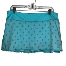 Lululemon Run Pacesetter Skirt Aqua Teal Blue Polka Dots Undershorts Size 10 Euc - £28.14 GBP