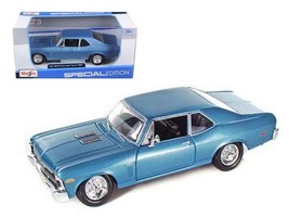 1970 Chevrolet Nova SS Coupe Blue 1/24 Diecast Model Car by Maisto - £28.81 GBP