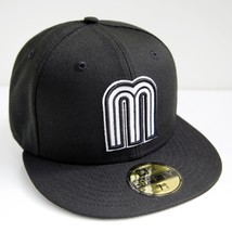 New Era Mexico Men's Fitted Hat 59Fifty World Baseball Limited-Edition Black/Wht - $89.06