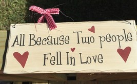 Primitive Wood Sign - wp332 - Fell in Love  - £3.97 GBP