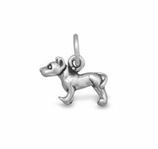 American Staffordshire &quot;Pit Bull&quot; Small Dog Charm Pendant 14K White Gold Finish - £15.53 GBP