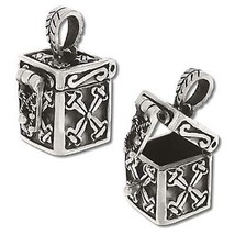 Sterling Silver Hand-Made X Cross Prayer Box Pendant - £32.19 GBP